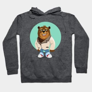 Cool California Hippie Brown Bear Artwork Hoodie